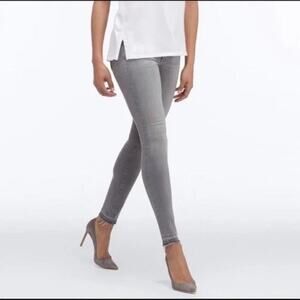 AG Adriano Goldschmied The Legging Ankle Super Skinny Gray Raw Hem Jean Size 29R